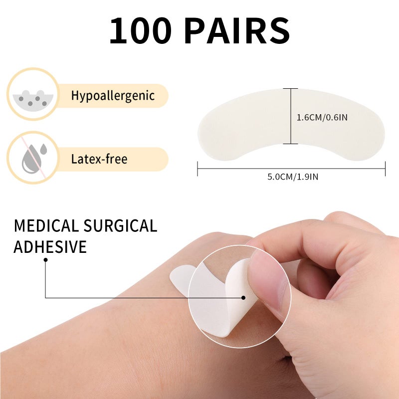 Miuffue 100 PCS Foam Eye Pads for Lash Extensions, Under Eye Pads for Eyelash Extensions, Micro-foam Lash Patches Lint Free, Stick Well, No Tape Needed, Hypoallergenic - Image 2