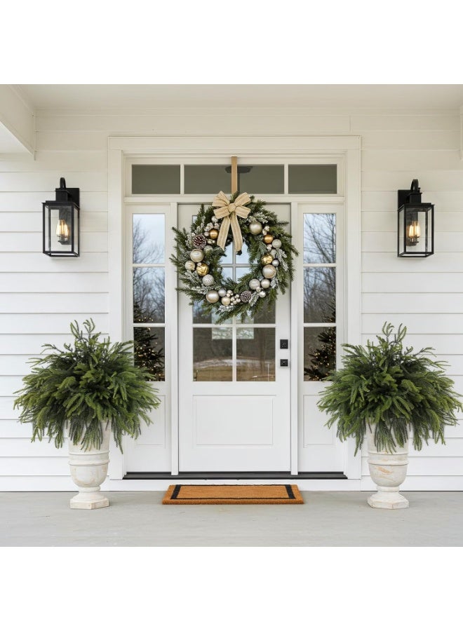 تابيت سيقان صنوبر نورفولك اصطناعية، أغصان صنوبر خضراء مزيفة لعيد الميلاد، أعواد صنوبر نورفولك بطول 17.8 بوصة لأشغال يدوية للمزهريات، صناعة أكاليل الزهور، ديكور منزلي داخلي وخارجي لعيد الميلاد - Image 5