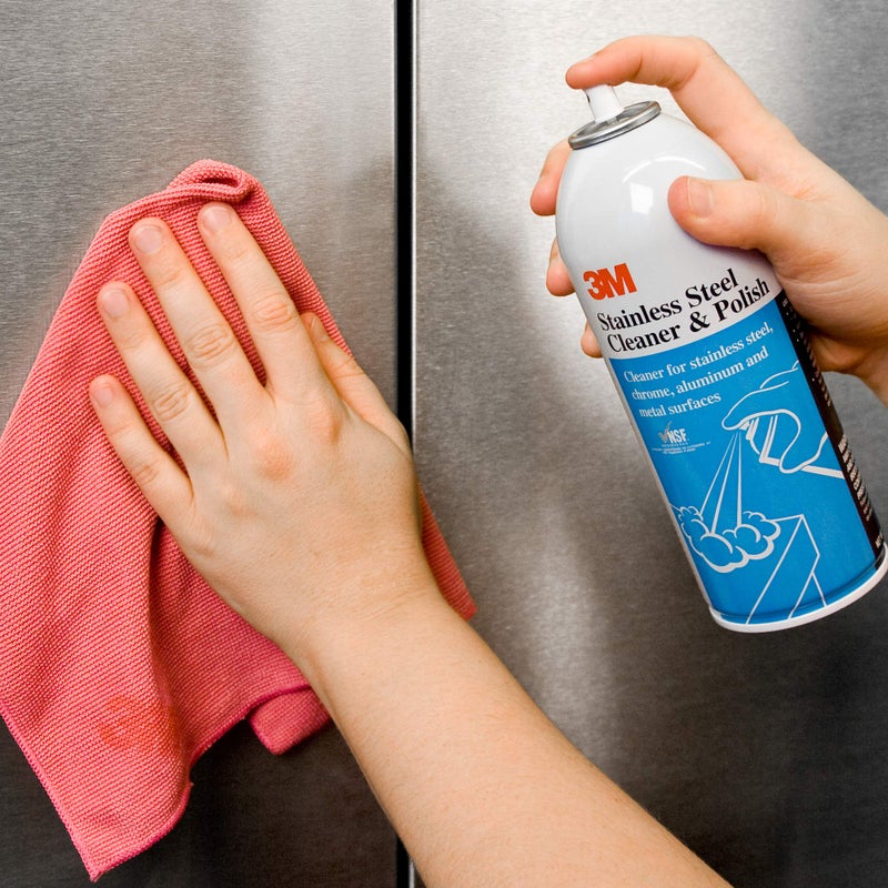 3M Stainless Steel Cleaner and Polish, 10 oz. Cans, 3 Pack, Foam, Chrome, Laminated Plastic, Aluminum, Appliances, Fridge, Exhaust Range Hood, Dishwasher, Sink - Image 3