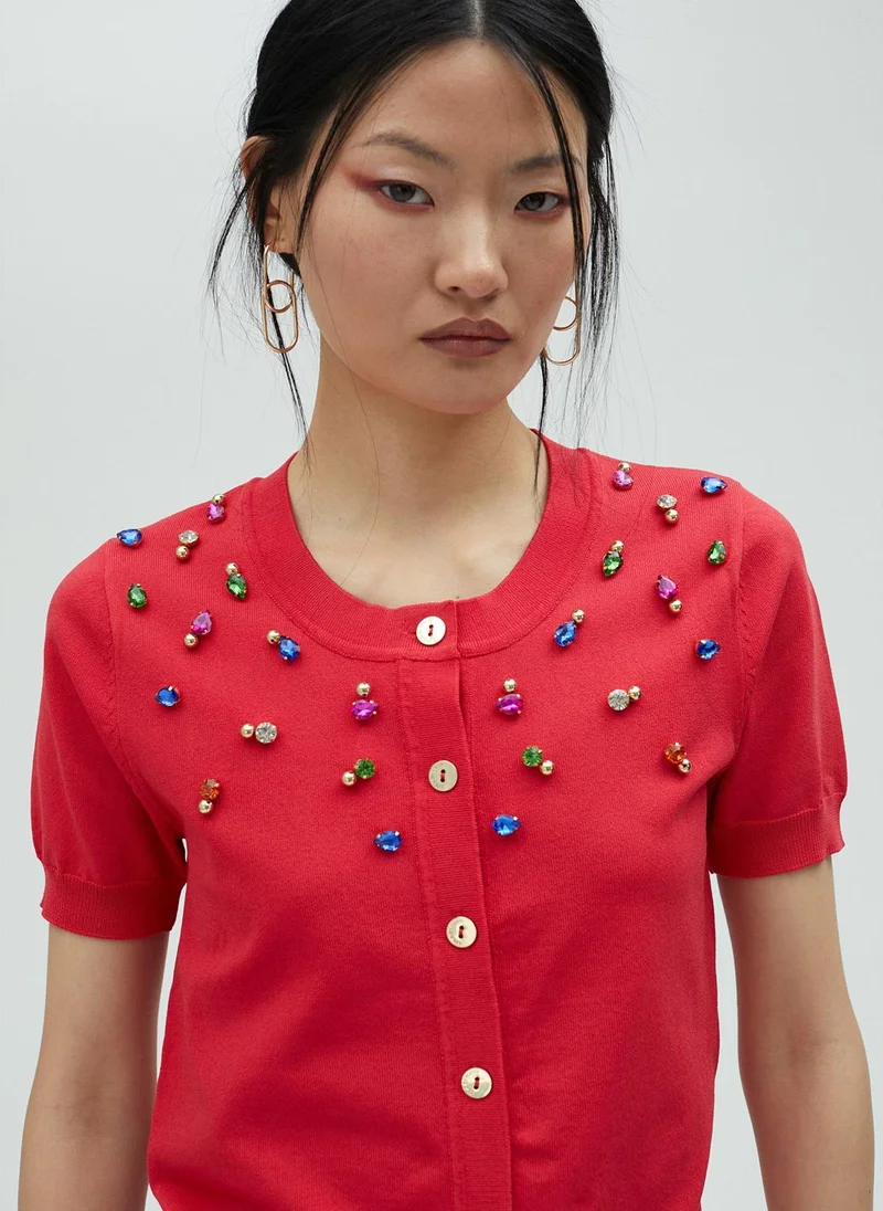 Lola Casademunt Cardigan with rhinestones