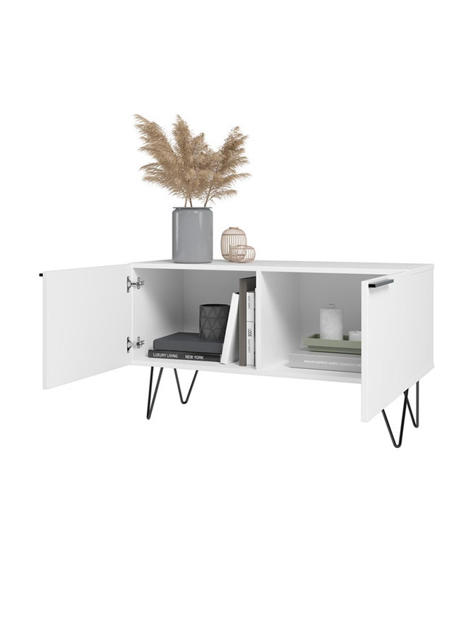 Home Box Wooden Coffee Table With Storage For Living Room  Mdp 15Mm Color White 36.5 x 90 x 50.4 cm  - Image 2