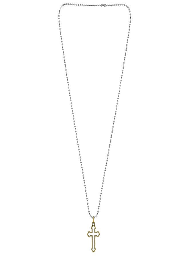 Morvi Antique Finish Plated Brass, Very unique and Stylish, Small and Sober, Jesus, Criss Cross Design, Pendant Locket Chain Men and women - Image 2