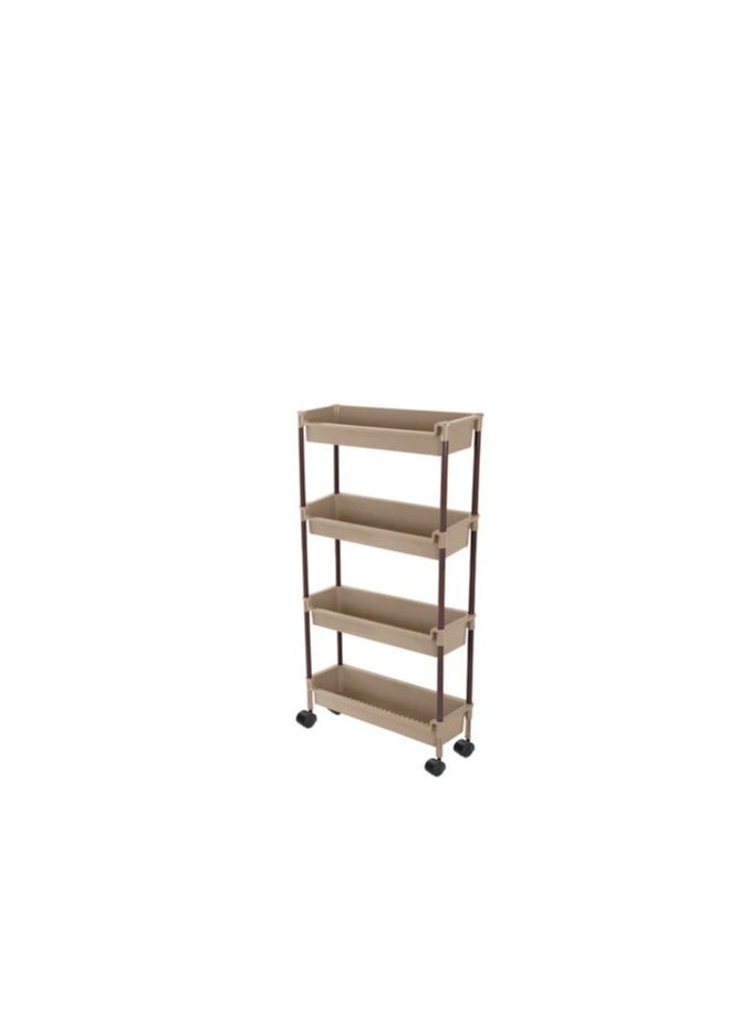 El Helal & Silver Star 4-Tier Beige Crescent and Silver Star Bathroom Trolley