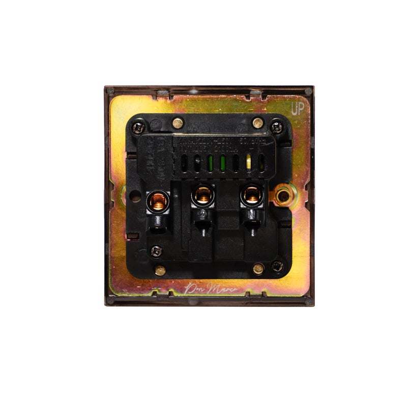 Donmarco Single UK Socket 13A - USB (5V 3.1A) + Type-C (18W) – Stainless Steel Panel, Fire-Resistant Electric Outlet, 3-Year Warranty, Dual Charging Ports, 13A Power Outlet (Dark Antique Brass) - Image 4