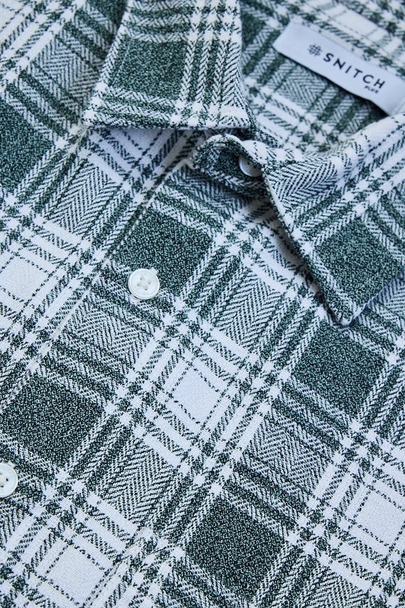 SNITCH Green Green Checkered Long Sleeve Regular Fit Plus Size Shirt for Men | Best Price UAE