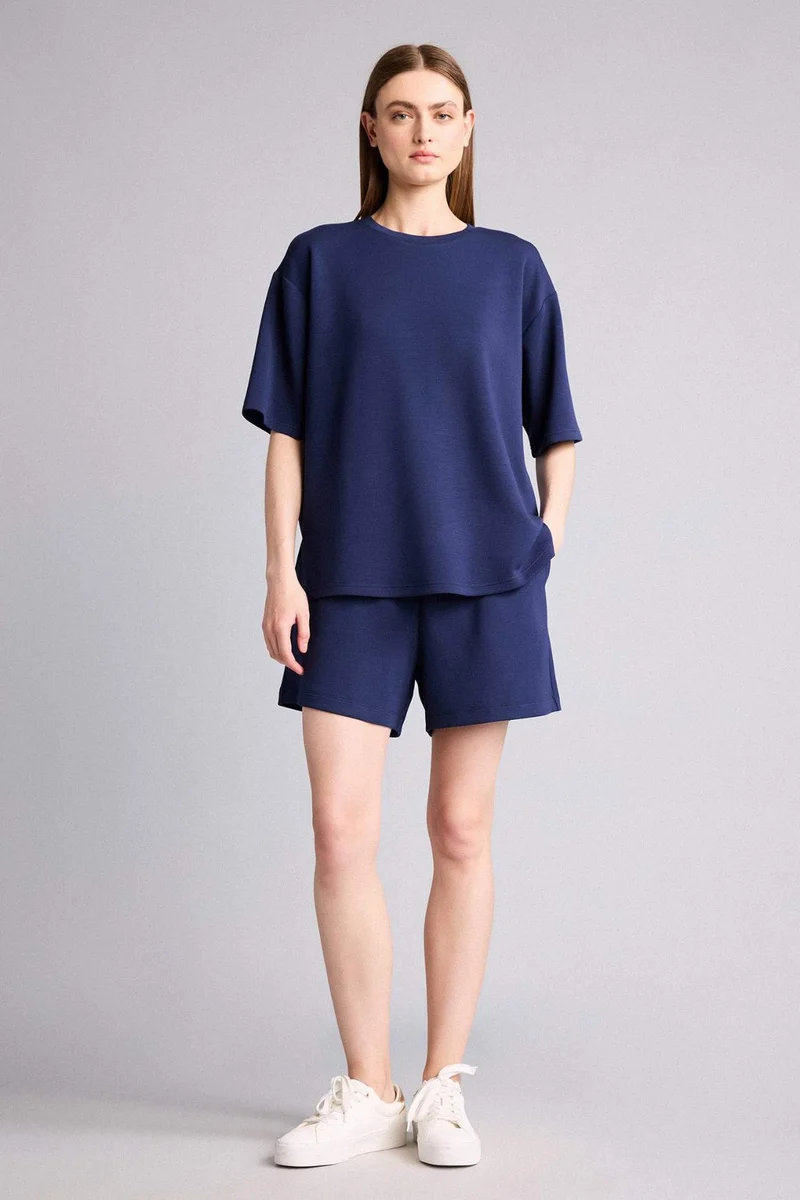 ديفاكتو Relax Fit Elastic Waist Bermuda Shorts