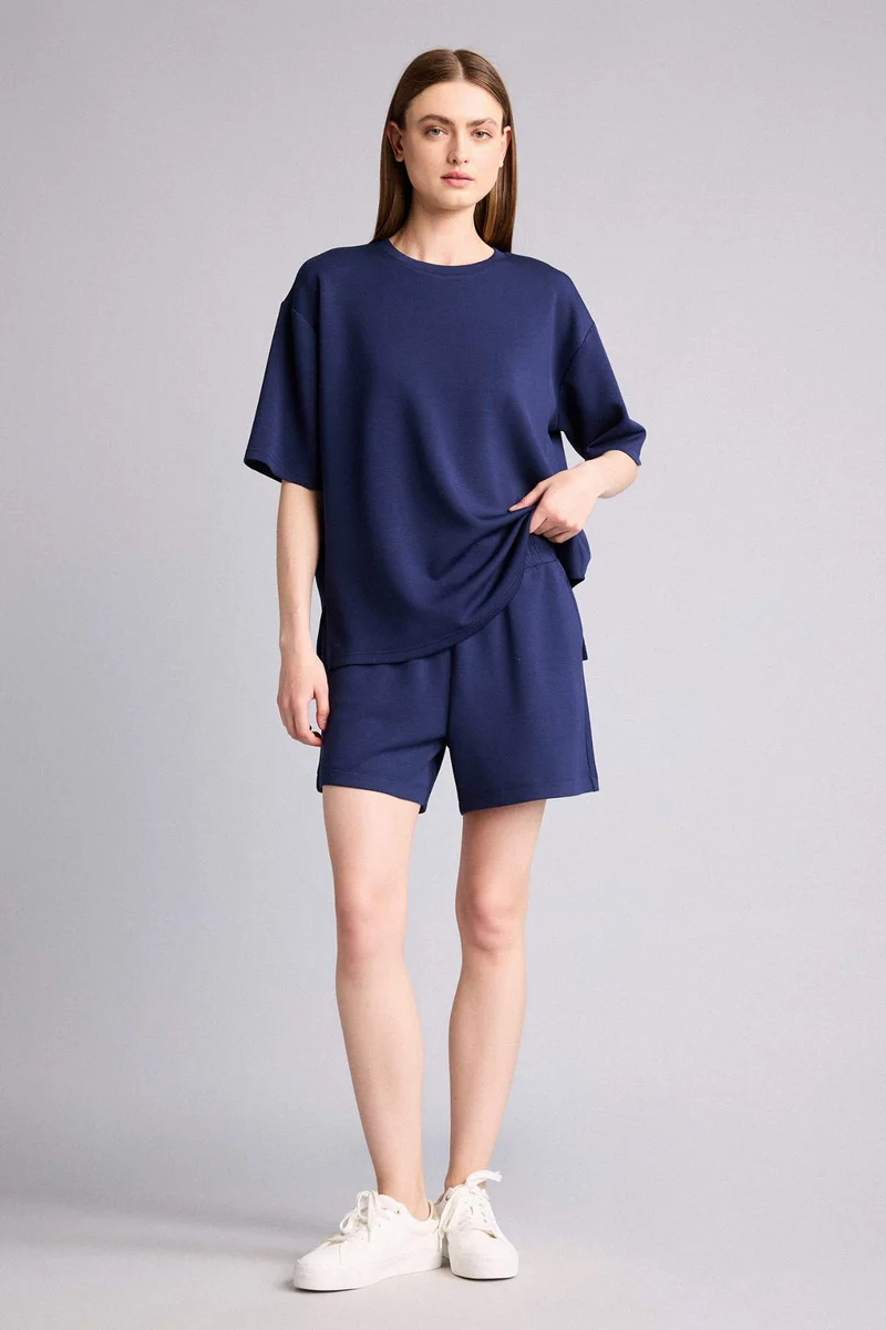 ديفاكتو Relax Fit Elastic Waist Bermuda Shorts