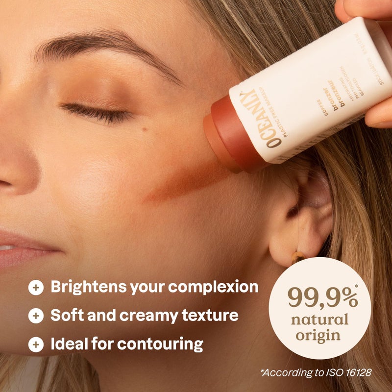 ATTITUDE Oceanly Plastic-Free Lightweight Bronzer Stick, Titanium Dioxide-Free, EWG Verified, Vegan & Cruelty-free Makeup, Coffee, 0.3 Ounces - Image 2