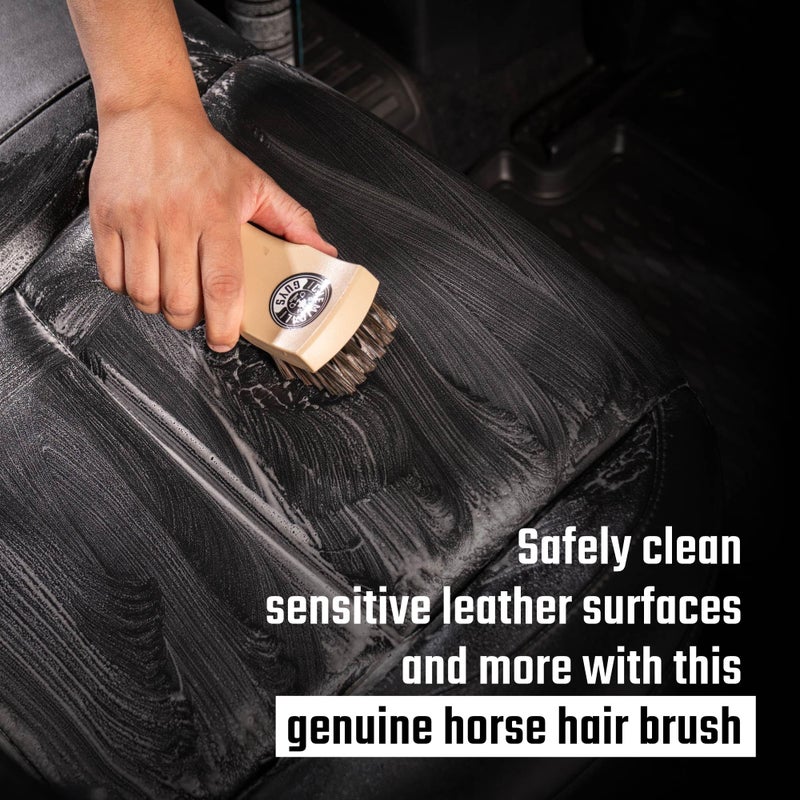 Chemical Guys Long Bristle Horse Hair Leather Cleaning Brush - Gently Cleans Leather Car Interiors, Furniture, Sneakers, Boots, and More - Safe for Natural, Synthetic, Faux, and Pleather - Image 2