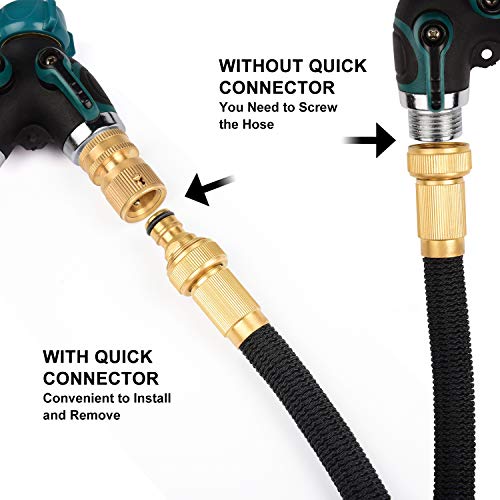Kesfitt Garden Hose Quick Connect 3/4 Inch GHT Solid Brass Hose Connector Adapter Kit Fitting No-Leak Water Hose Female and Male Adapter (4 Sets) - Image 4