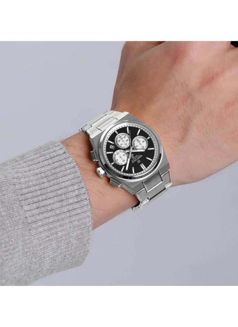 NAVIFORCE - Matching Chronograph Watch Set with Multi Function Display Stainless Steel Strap Water Resistant Timepiece for Couples - Image 1