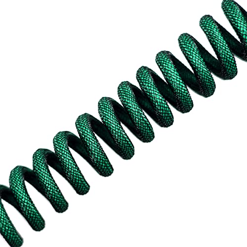 Formulamod USB C Coiled Keyboard Cable for Mechanical Keyboard, Coiled USB AviatorCable, Pro Double Sleeved Cable with Organizer Zipper Box (Green) - Image 4
