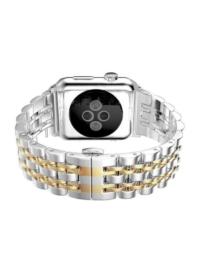 Stainless Steel Replacement Band For Watch Series 1/2/3/4 42mm/44mm/45mm Gold and silver - Image 5