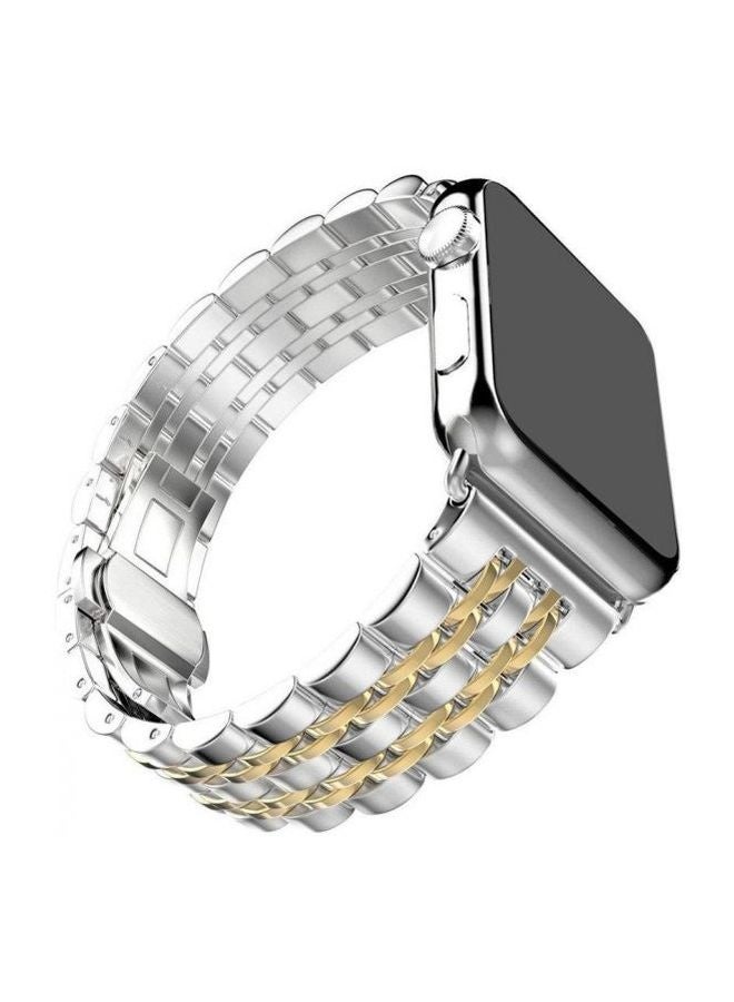 Stainless Steel Replacement Band For Watch Series 1/2/3/4 42mm/44mm/45mm Gold and silver - Image 4