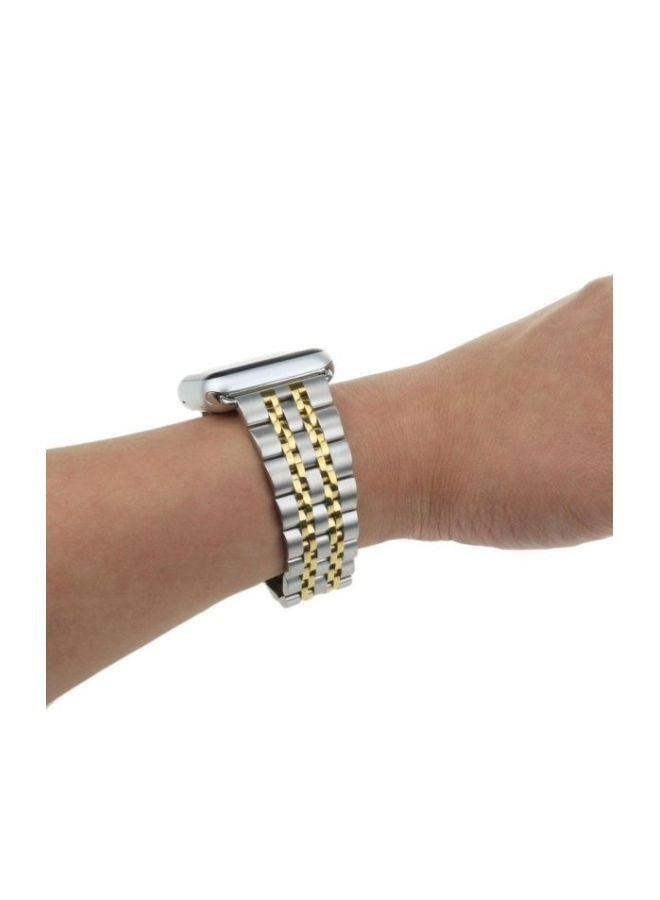 Stainless Steel Replacement Band For Watch Series 1/2/3/4 42mm/44mm/45mm Gold and silver - Image 2