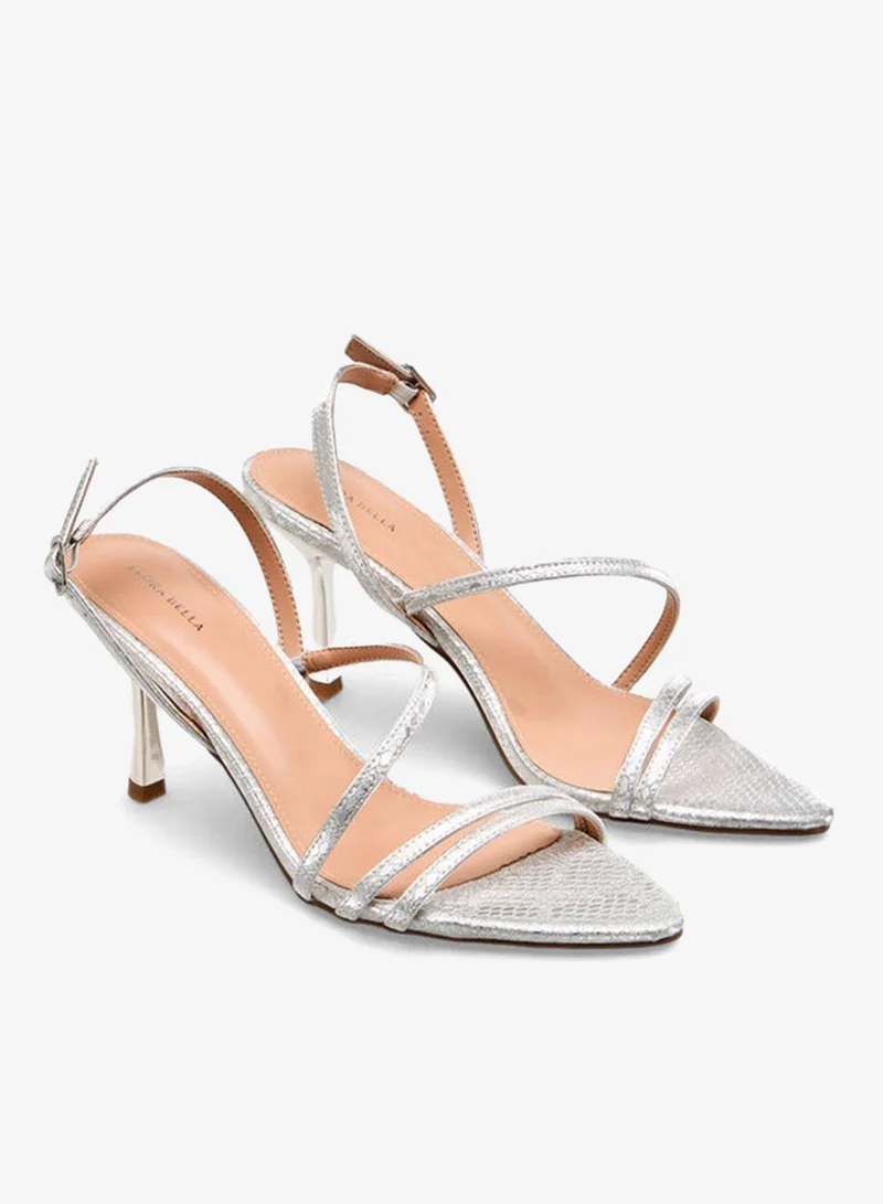 Flora Bella By Shoexpress SILVER Flora Bella Women Stiletto Heel Strap Sandals for Women | Best Price UAE
