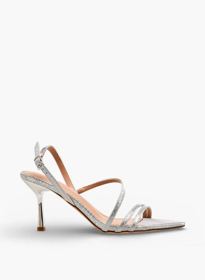 Flora Bella By Shoexpress SILVER Flora Bella Women Stiletto Heel Strap Sandals for Women | Best Price UAE