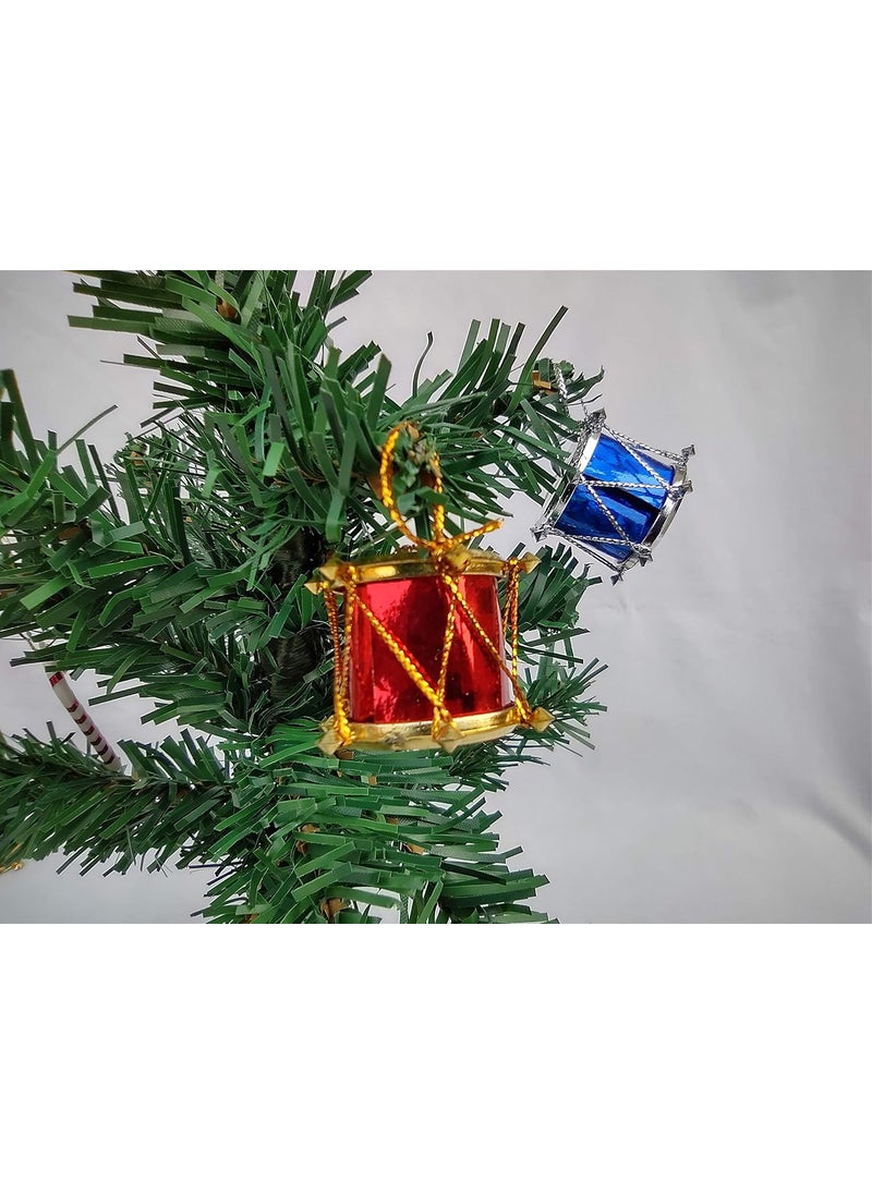 DEV POOJA STORE DEV POOJA STORE Hanging Drums for Christmas Tree Decoration 1 Pack 12 Piece Multicolor  - Image 2