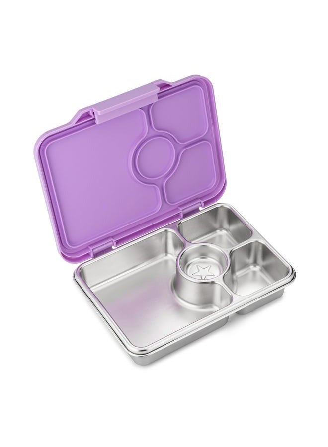 Yumbox Prêt Stainless Steel Bento Box with Leakproof Lid, Sandwich Friendly Tray (Lavande Purple) - Image 1