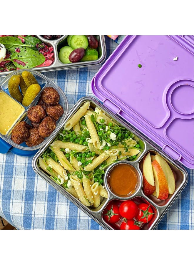 Yumbox Prêt Stainless Steel Bento Box with Leakproof Lid, Sandwich Friendly Tray (Lavande Purple) - Image 3