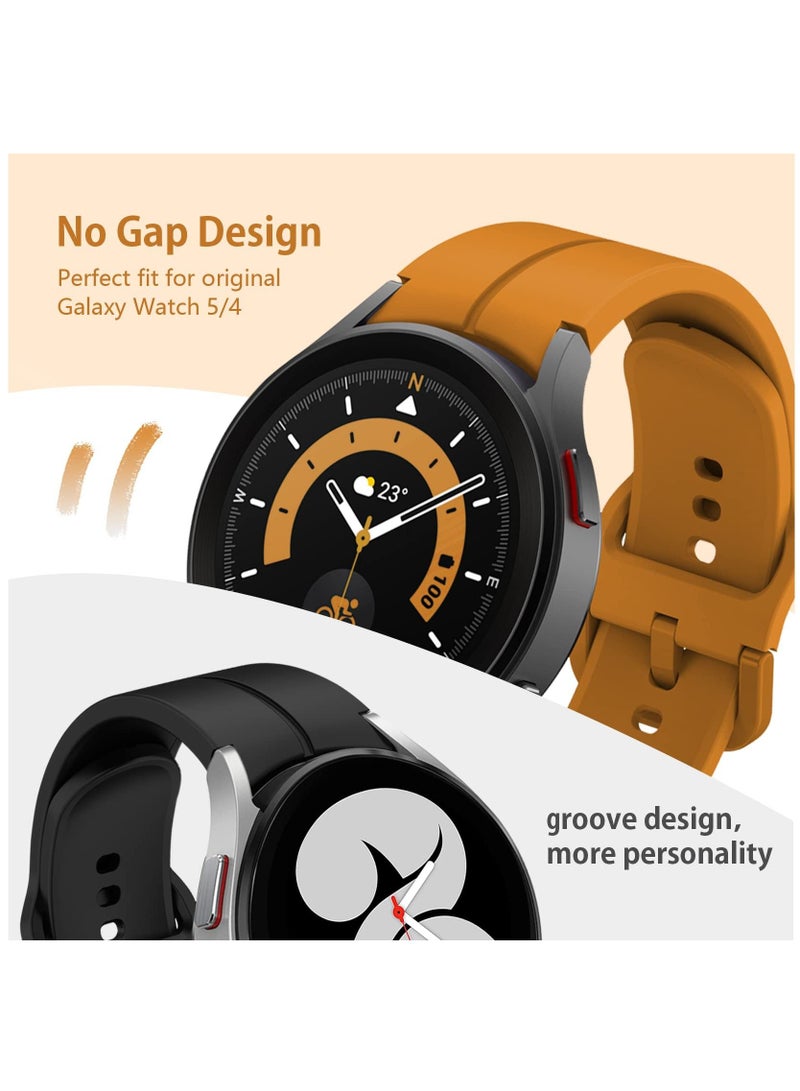 Y&D Band Compatible with Samsung Galaxy Watch 5/ 5 Pro 45mm/ 4 40mm 44mm/ Classic 42mm 46mm, No Gap Silicone Replacement Strap Colorful Buckle(5 Pack) - Image 2