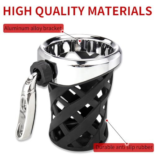 KICRY Goldwing GL1800 Motorcycle Handlebar Cup Holder Water Bottle Drink Holder Compatible with Honda Gold Wing GL 1800 Trike 2001-2021 F6B 2013-2021,for Harley 82-up Models(Chrome H-5.3inch) - Image 5