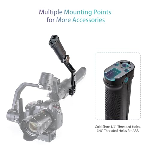 Zeadio Gimbal Side Handle with NATO Clamp, 180° Adjustable Stabilizer Handgrip with Cold Shoe & 1/4" 3/8" ARRI Mounting Holes, Compatible with DJI RS 2 / RSC 2 / RS 3 / RS 3 Pro - Image 4