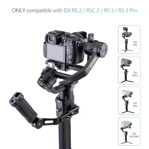 Zeadio Gimbal Side Handle with NATO Clamp, 180° Adjustable Stabilizer Handgrip with Cold Shoe & 1/4" 3/8" ARRI Mounting Holes, Compatible with DJI RS 2 / RSC 2 / RS 3 / RS 3 Pro - Image 5