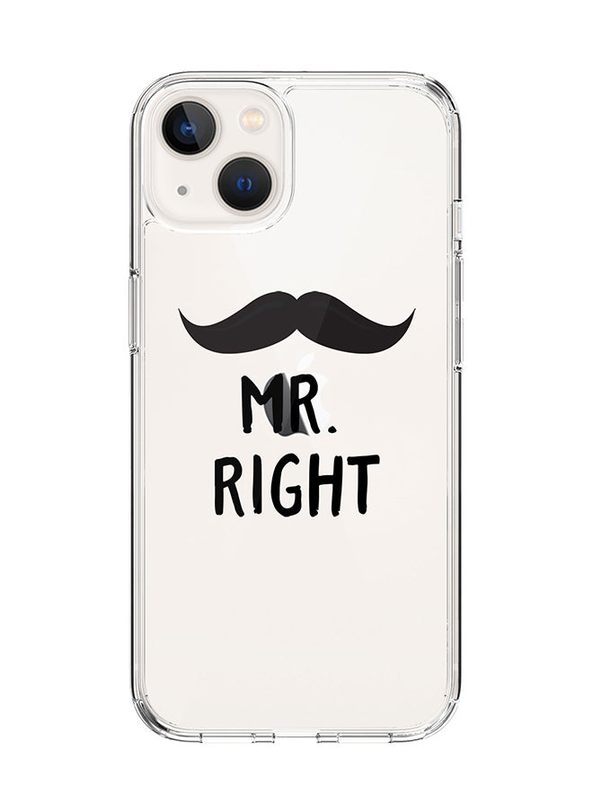 Stylizedd - Classic Clear Case for Apple iPhone 15 Hybrid Soft Case Flexible Edges Anti Drop TPU PC Gel Thin Transparent Cover [ Designed for Apple iPhone 15 ] - Mr. Right - Image 1
