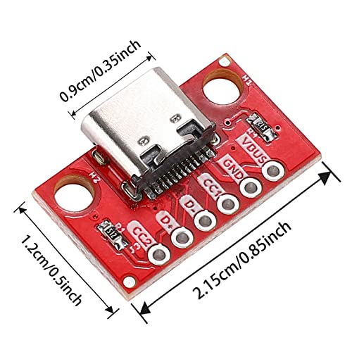 Teansic 5 Pcs USB Type C Breakout Serial Basic Breakout Female Connector 16P PCB Converter Board - Image 3