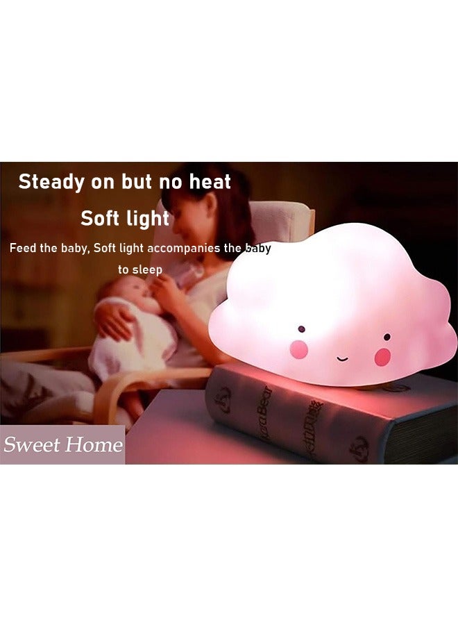 2Pcs Night Lamps, Moon & Cloud LED Night Lights, Soft Light Bedroom Lamps, Night Portable Lights, Bedside Sleep Lamp for Kids Baby - Image 4