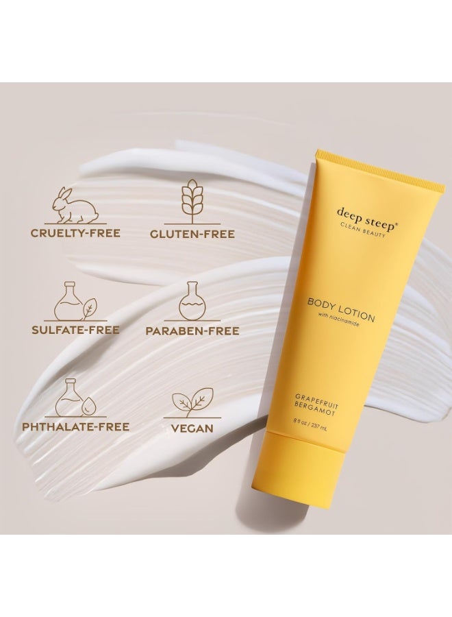 Deep Steep Body Lotion, Grapefruit Bergamot, 8 oz â€“ Moisturizer with Coconut Oil, Shea Butter, Argan Oil, Aloe Vera & Niacinamide â€“ Vegan, Clean Beauty, Daily Skin Hydration - Image 4