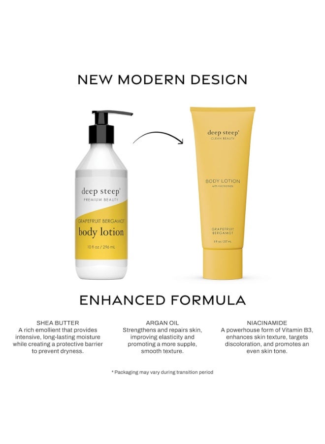 Deep Steep Body Lotion, Grapefruit Bergamot, 8 oz â€“ Moisturizer with Coconut Oil, Shea Butter, Argan Oil, Aloe Vera & Niacinamide â€“ Vegan, Clean Beauty, Daily Skin Hydration - Image 2