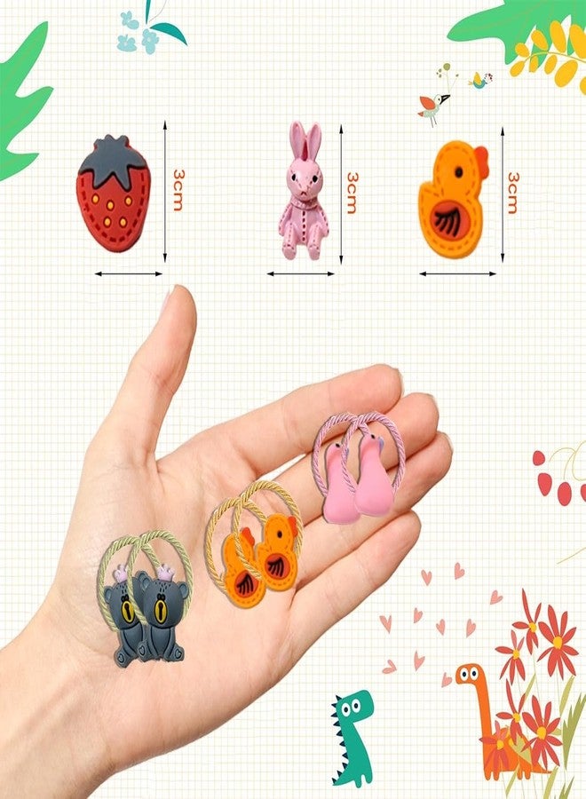 kapimo 30 Pcs Mix Elastic Hair Rubber Bands for Girls Kids Baby Hair Ties Hairband Accessories Fancy Cute Patterns - Image 2