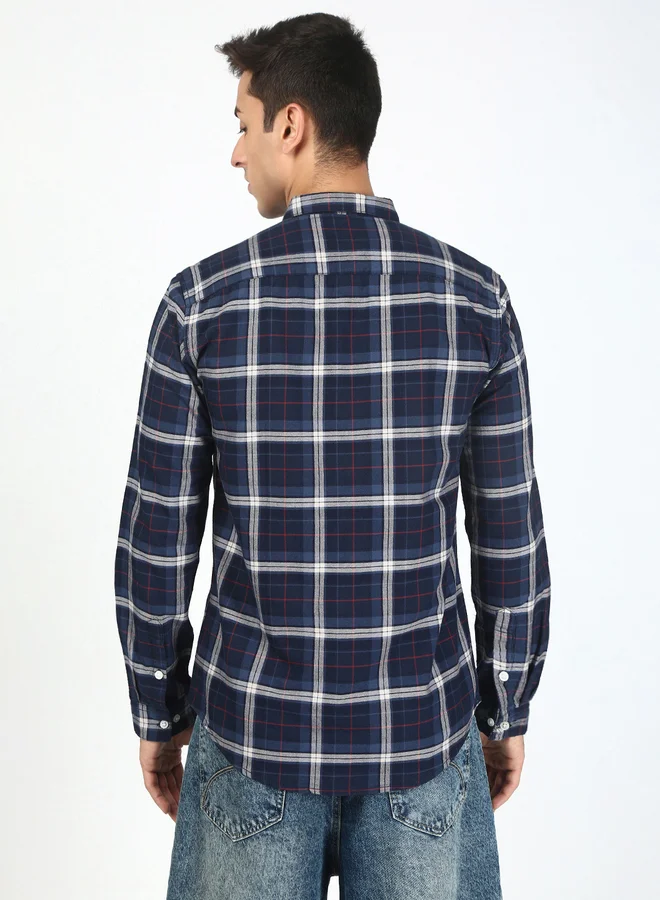 ستايلي Men Blue Checked Casual Shirt By Bene Kleed