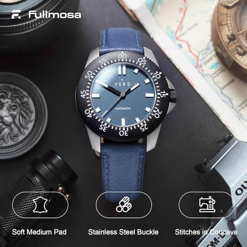 Fullmosa Compatible Samsung Galaxy 46mm/Gear S3 Frontier/Classic Watch Bands, Quick Release Leather Smart Watch Band for Galaxy Watch 3 Band 45mm, Garmin Vivoactive 4 and Active,22mm Light Blue+Silver - Image 2