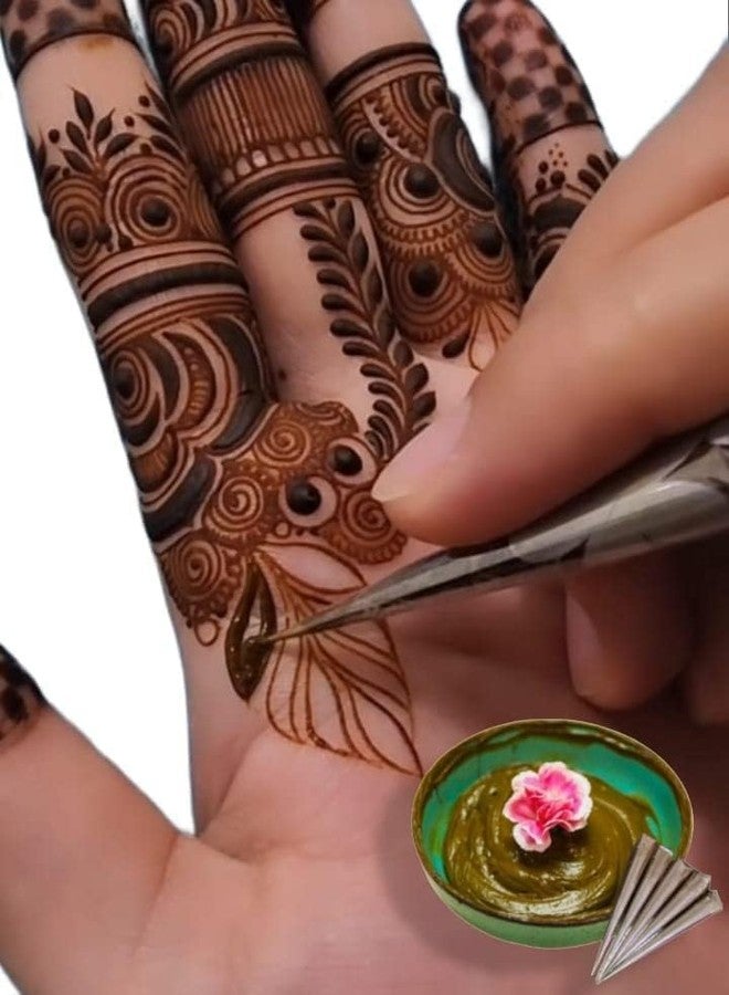 SAURAN مجموعة سوران مهندي كيب، أقماع حناء طبيعية وعضوية للعرائس، مخصصة لليدين. - Image 4