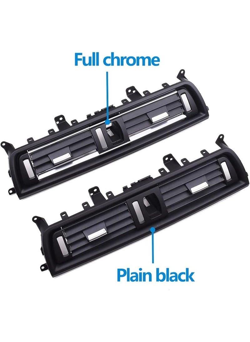 KISSUN Full Chrome Dashboard Center AC Vent Grille Outlet Panel Trim Replacement， Front Middle Air Conditioning Cover Compatible with BMW 5 Series F10 F11 F18 520i 523i 525i 528i 535i - Image 2