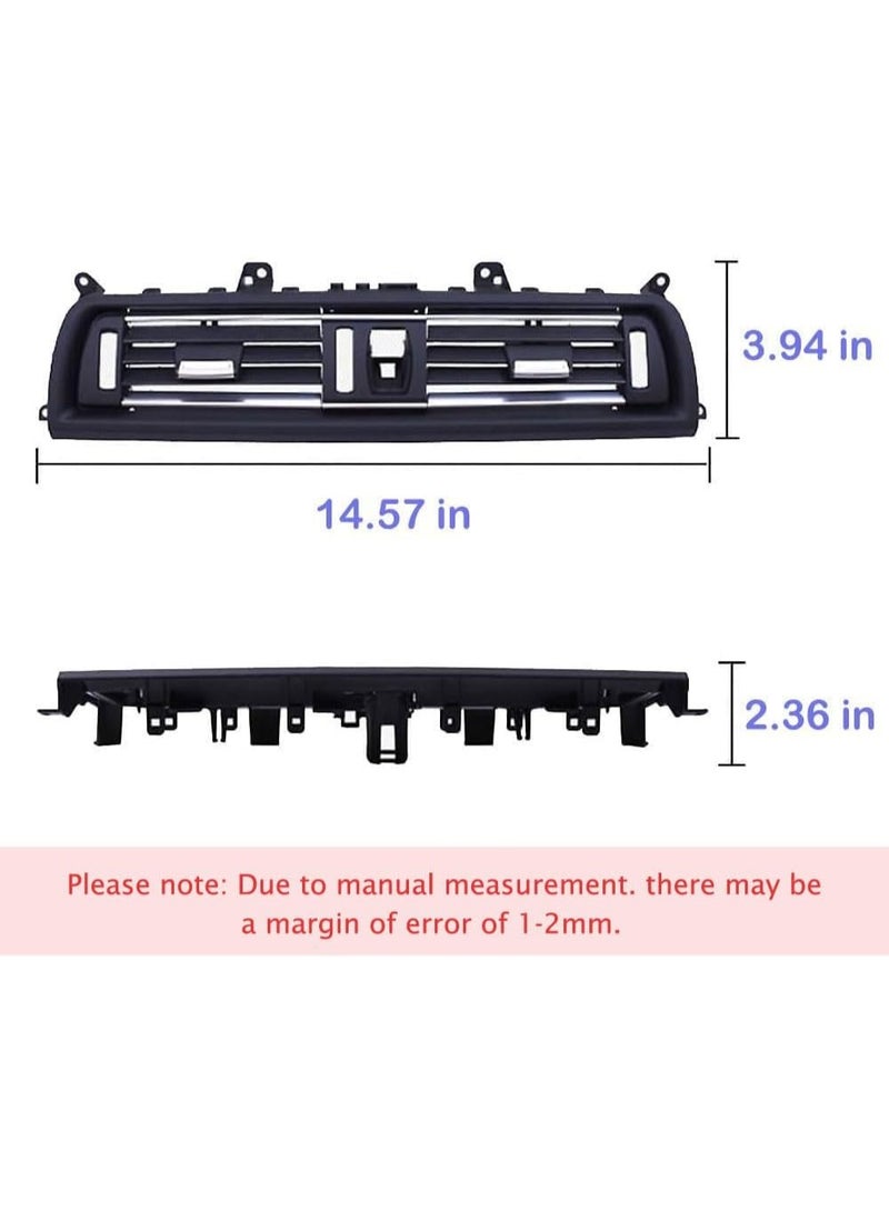 KISSUN Full Chrome Dashboard Center AC Vent Grille Outlet Panel Trim Replacement， Front Middle Air Conditioning Cover Compatible with BMW 5 Series F10 F11 F18 520i 523i 525i 528i 535i - Image 3