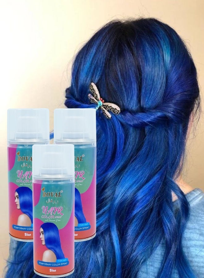 ROVAL 3 Pieces Hair Color Spray Blue - Image 1