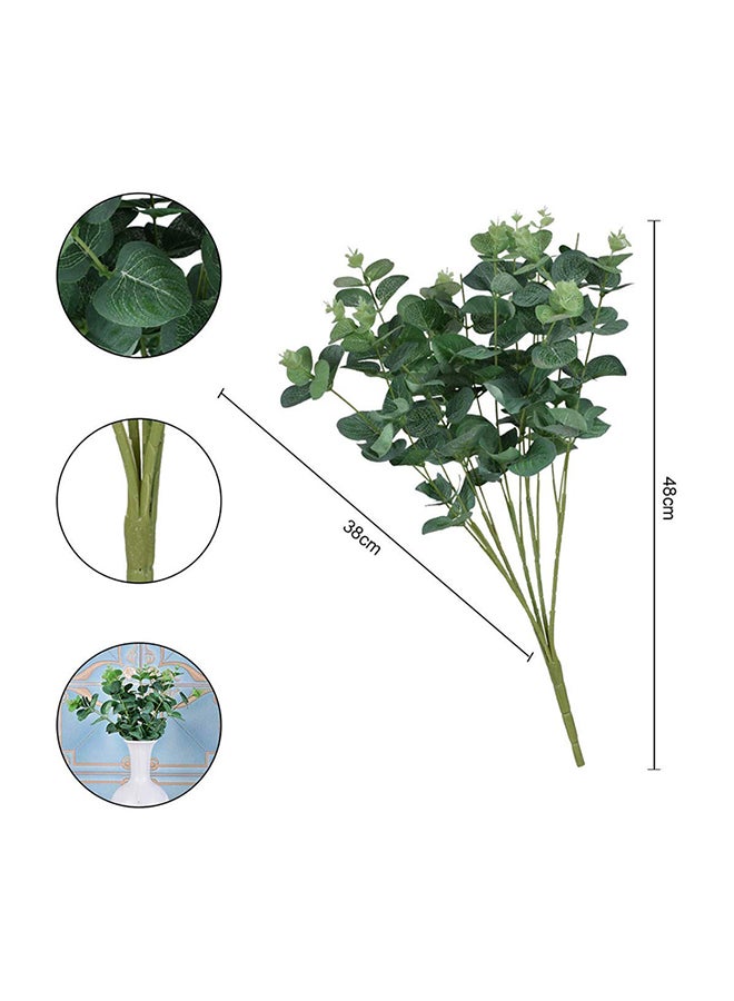 2-Piece Artificial Eucalyptus Leaf Silk Greenery Bushes Plants Green 48X38centimeter - Image 2