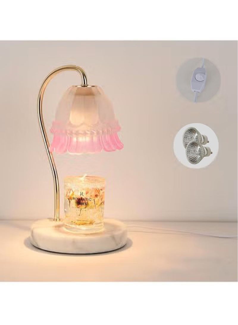 LIMOS Candle Warmer Lamp with Dimmer and 2 Bulbs Crystal Flower Shade Candle Wax Melter Adjustable Heat for Small & Large Jars - Image 1