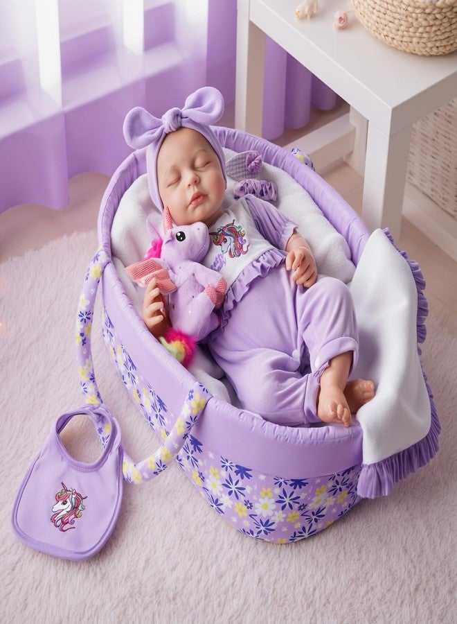 BABESIDE 8 Pcs Reborn Baby Doll Accessories Set - Includes Doll Clothes, Bassinet, Soft Toy, Bottle & More for Girls, Fits 17-22 Inch Dolls(Not Dolls) - Image 3