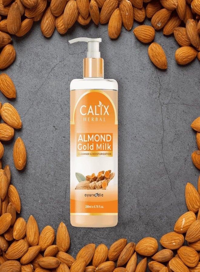 كلاليكس هيربال غسول كاليكس العشبي العضوي والأيورفيدي بحليب اللوز الذهبي لتنظيف الوجه للرجال والنساء، مناسب لجميع أنواع البشرة (200 مل) - Image 3