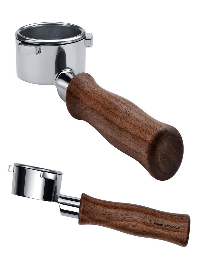 Normcore 54mm Bottomless Portafilter, Naked Portafilter Fits Breville Sage Barista Express Machines, 18g Filter Basket Included, Genuine American Walnut Handle - Image 1