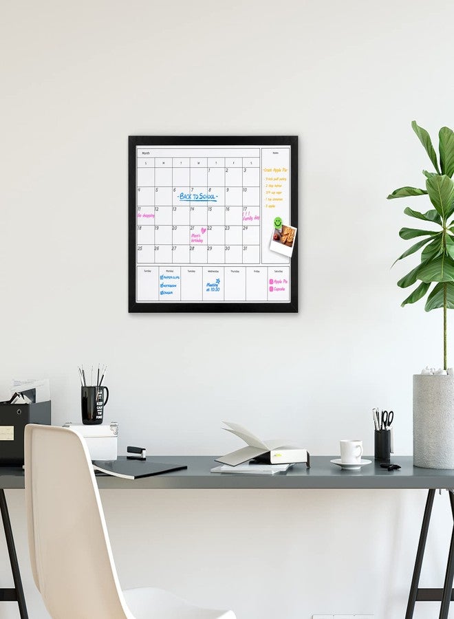 Aitakatta 3-in-1 Dry Erase Calendar for Wall, 17x13 inches Magnetic Surface Monthly & Weekly Planner Whiteboard, Dry Erase Board with Black Wood Frame, Hanging White Board Calendar(YL+ZL-BK,4333) - Image 3