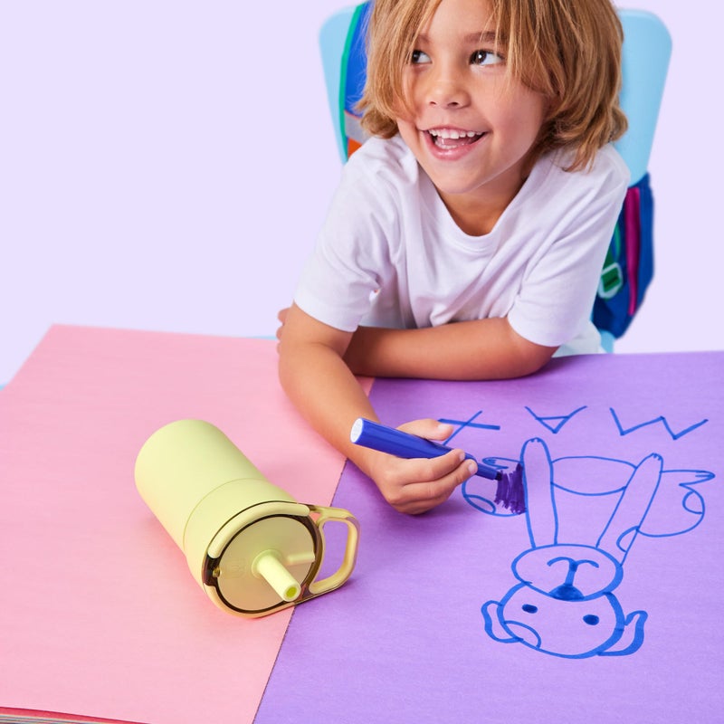 BrÃ¼Mate Leap 12oz 100% Leakproof Kids Tumbler with Handle and Silicone Soft Straw | Drop Resistant Silicone Sleeve | For Kids 4+ | Insulated Stainless Steel | Cup Holder Friendly | 12oz (Rose Taupe) - Image 5