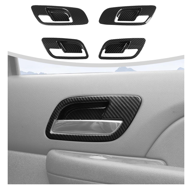 RT-TCZ RTTCZ Inner Door Handle Bowl Cover Trim Decoration Interior Accessories for Chevy AvalancheSuburbanTahoe 20072013for GMC YukonSierra 20072013 Black Carbon Fiber - Image 2