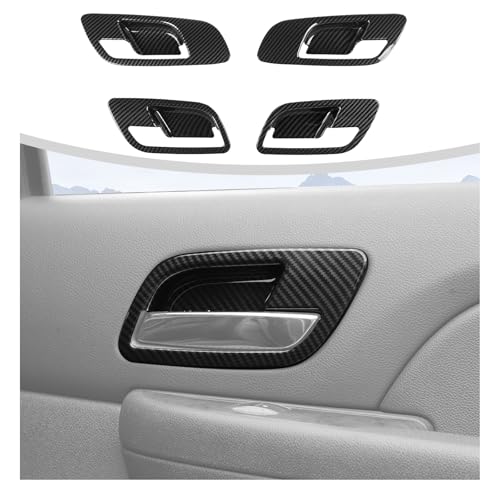 RT-TCZ RTTCZ Inner Door Handle Bowl Cover Trim Decoration Interior Accessories for Chevy AvalancheSuburbanTahoe 20072013for GMC YukonSierra 20072013 Black Carbon Fiber - Image 1