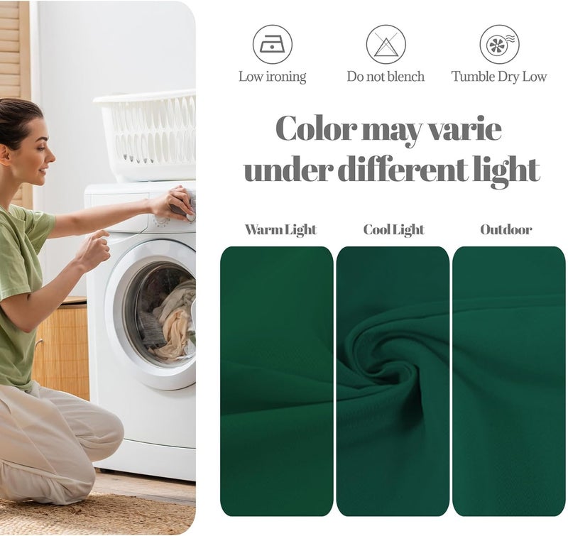 PLOYMONO Hunter Green Heavy Duty Cloth Napkins - 17 x 17 Inch Solid Washable Polyester Dinner Napkins - Set of 8 Napkins with Hemmed Edges - Great for Weddings, Parties, Banquets Dinner & More - Image 4